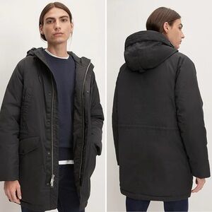 Everlane The Renew Long Parka Mens Small Black Hooded Puffer Coat Warm New